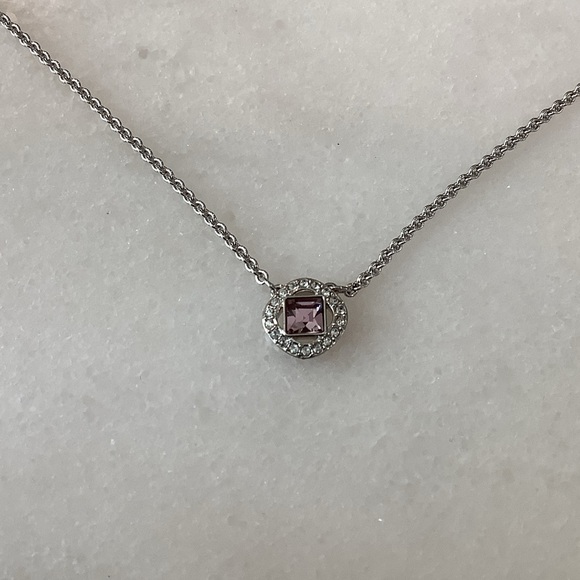 Swarovski Angelic Square Ketting Necklace with Violet Crystal, Brand New - Picture 2 of 4